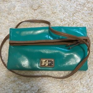 Nine West Turquoise Patent Clutch Purse
